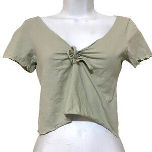 Brandy Melville sage green crop top